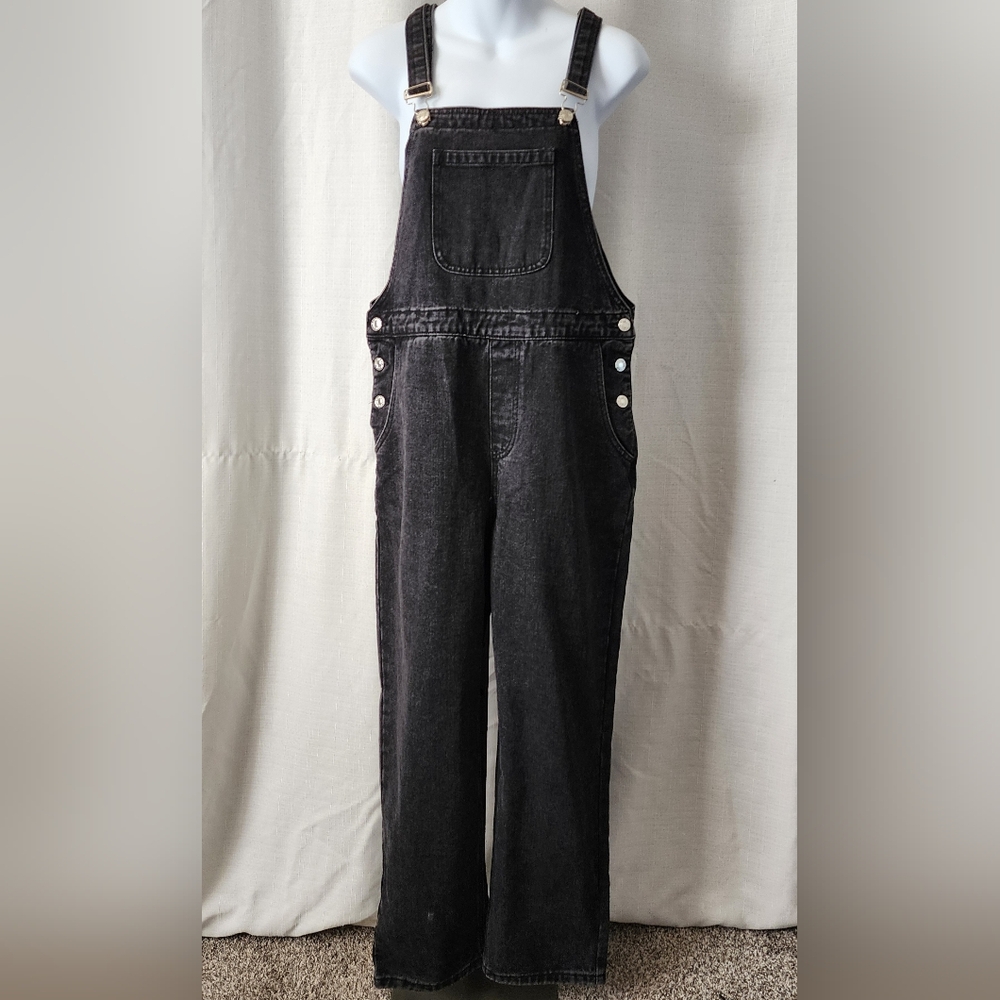 Women's Black Denim Overalls